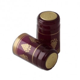 heat shrink capsules burgundy with grapes